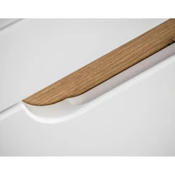 Meuble salle de bain ERBANO Chene clair et blanc brillant 35x75 cm 1 porte Meuble suspendu