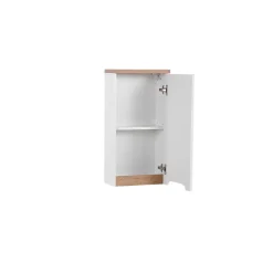 Meuble salle de bain ERMANO Chene clair et blanc brillant 35x70 cm 1 porte Meuble suspendu