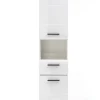 Meuble salle de bain. Meuble colonne mélaminé blanc brillant. L - H - P : 30 - 182 - 31 cm
