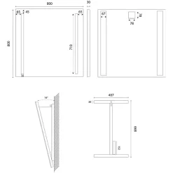 Meuble salle de bain PMR ANDY PLUS 90 cm bois et blanc + miroir Motory