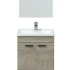 Meuble salle de bain Sous-Vasque 50 cm + Miroir coloris Alaska chêne à nœuds - Longueur 50 x Hauteur 80 x Profondeur 40 cm