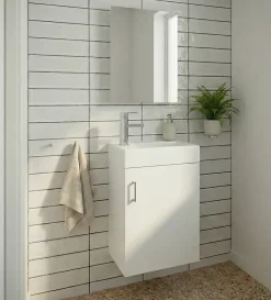 Meuble Salle de Bains avec vasque/lavabo lave mains à suspendre Mini 40 Blanc