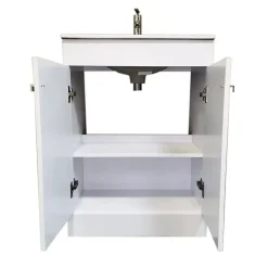 Meuble Salle de Bains avec vasque/lavabo LOOK 60 Blanc à poser avec plan céramique.