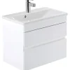 Meuble salle de bains suspendu 60x36 SANINDUSA Look slow close blanc (vasque Look en option non inclus)