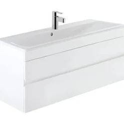 Meuble salle de bains suspendu 100x36 SANINDUSA Look slow close blanc (vasque Look en option non inclus)