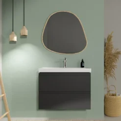 Meuble salle de bain-80x37.5cm-Gain de place -Gris anthracite Mat-Moduo Slim
