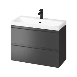 Meuble salle de bain-80x37.5cm-Gain de place -Gris anthracite Mat-Moduo Slim