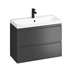 Meuble salle de bain-80x37.5cm-Gain de place -Gris anthracite Mat-Moduo Slim