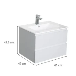 Meuble simple vasque 60cm SORRENTO + vasque
