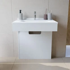 Meuble simple vasque PMR EPURE 70 cm - Blanc brillant