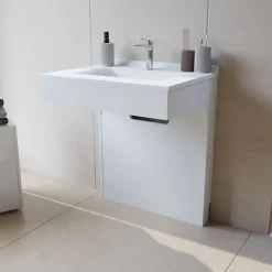 Meuble simple vasque PMR EPURE 70 cm - Blanc brillant