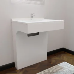 Meuble simple vasque PMR EPURE 70 cm - Blanc brillant