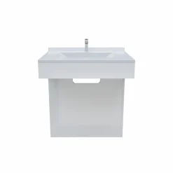Meuble simple vasque PMR EPURE 70 cm - Blanc brillant