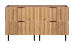 Meuble sous double vasque sur pieds FLOW chêne craft 120 cm