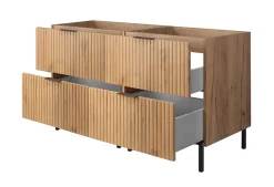 Meuble sous double vasque sur pieds FLOW chêne craft 120 cm