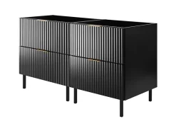 Meuble sous double vasque sur pieds FLOW noir 120 cm