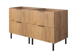 Meuble sous double vasque avec plan sur pieds FLOW chêne craft 120 cm
