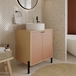 Meuble sous lavabo 2 portes abricot Elisa - Abricot