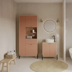 Meuble sous lavabo 2 portes abricot Elisa - Abricot