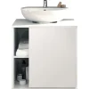 Meuble sous lavabo 1 porte coloris blanc brillant - Hauteur 64 x Longueur 59 x Profondeur 45 cm
