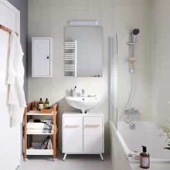 Meuble sous lavabo à poser GoodHome Ladoga L. 60 x H. 65 x P. 36 cm
