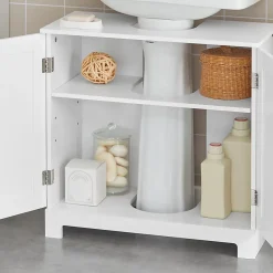 Meuble Sous Lavabo Colonne Salle de Bain, BZR18-II-W, SoBuy