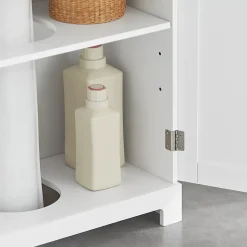 Meuble Sous Lavabo Colonne Salle de Bain, BZR18-II-W, SoBuy
