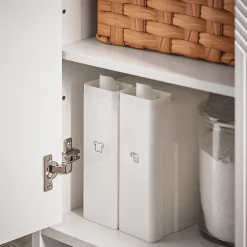 Meuble sous Lavabo de Salle de Bain avec 2 Portes et 2 Étagères, Blanc, L60xP30xH61 cm, BZR157-W