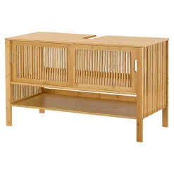 Meuble sous lavabo Hvaler bambou 60 x 100 x 45 cm en.casa