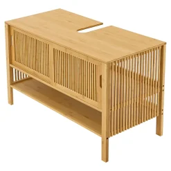 Meuble sous lavabo Hvaler bambou 60 x 100 x 45 cm en.casa