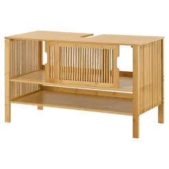 Meuble sous lavabo Hvaler bambou 60 x 100 x 45 cm en.casa