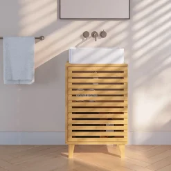 Meuble sous lavabo Iveland bambou 60 x 40 x 30 cm en.casa