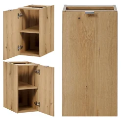 Meuble sous lavabo NEWPORT 90 x 60 x 40 cm effet chêne noir en.casa