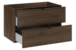 Meuble sous lavabo suspendu TERRA VILLA coloris noyer foncé 80 cm
