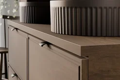 Meuble sous lavabo suspendu TERRA VILLA coloris noyer foncé 80 cm