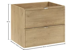 Meuble sous lavabo suspendu TERRA CREMONA chêne cremona 60 cm