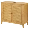 Meuble sous lavabo Värmdö avec 2 portes en bambou 60 x 67 x 30 cm en.casa