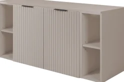 Meuble sous vasque à 2 portes FLOW CACHEMIRE 120 cm avec 2 x l'étagères - extensions et plan