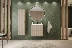 Meuble sous vasque à 2 portes FLOW CACHEMIRE 120 cm avec 2 x l'étagères - extensions et plan