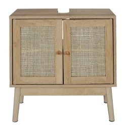 Meuble sous vasque 2 portes Bali en cannage