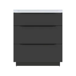 Meuble sous vasque à poser noir mat l.80 x H.88 x P.50 cm, Pamili