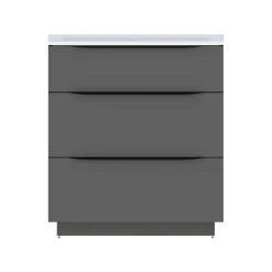 Meuble sous vasque à poser gris anthracite brillant l.80 x H.88 x P.50 cm, Pamili