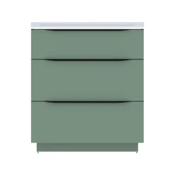 Meuble sous vasque à poser vert sauge mat l.80 x H.88 x P.50 cm, Pamili