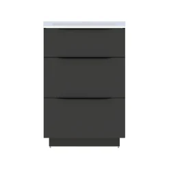Meuble sous vasque à poser noir mat l.60 x H.88 x P.50 cm, Pamili