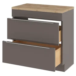 Meuble sous vasque à poser gris taupe l.80 x H.82 x P.45 cm, GoodHome Imandra