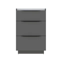 Meuble sous vasque à poser gris anthracite brillant l.60 x H.88 x P.50 cm, Pamili
