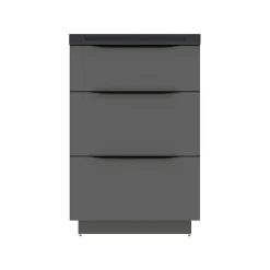Meuble sous vasque à poser gris anthracite brillant l.60 x H.88 x P.50 cm, Pamili