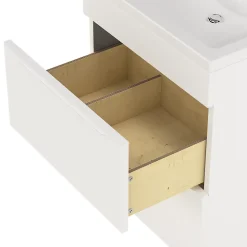 Meuble sous vasque à poser blanc mat l.60 x H.82 x P.45 cm, GoodHome Imandra