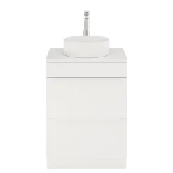 Meuble sous vasque à poser blanc mat l.60 x H.82 x P.45 cm, GoodHome Imandra