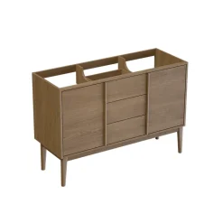 Meuble sous vasque à poser placage chêne H.82 x P.45 x l.120 cm Kabayan